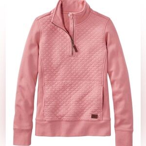 Women's L.L. Bean Quilted Quarter Zip Pullover Large